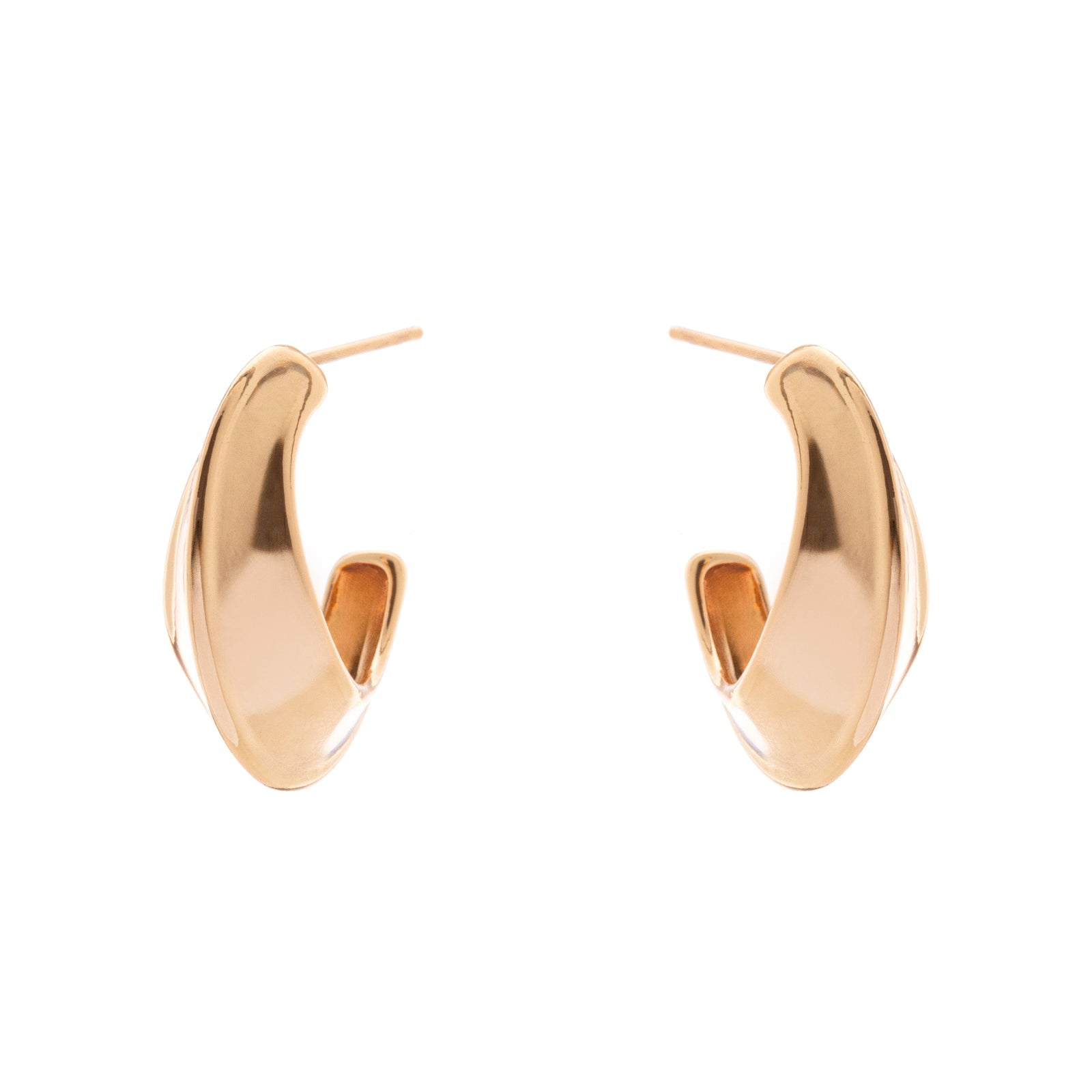 Domus Wedge Hoop Earrings - Gold - Sodini Bijoux