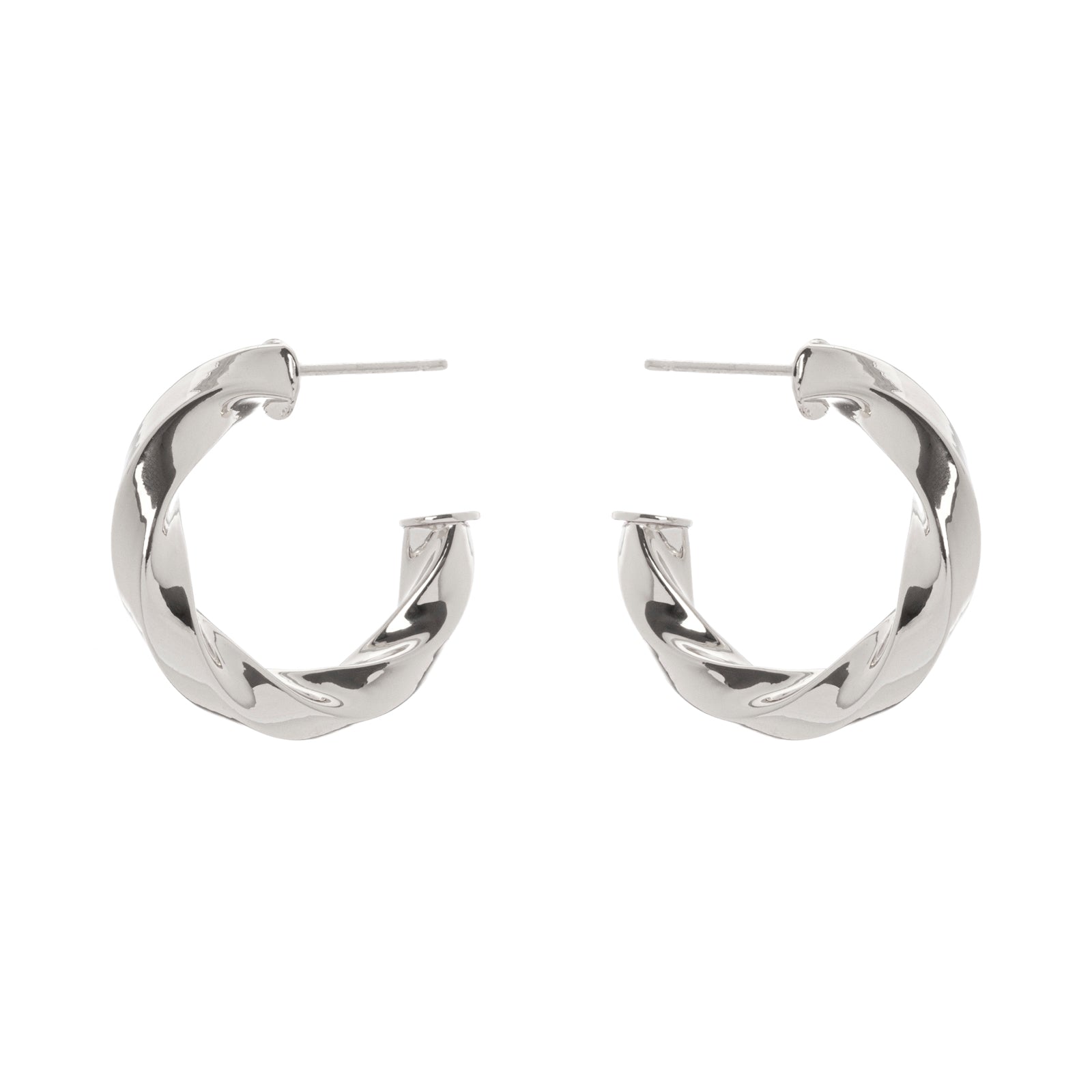 Domus Spiral Hoop Earrings - Silver - Sodini Bijoux