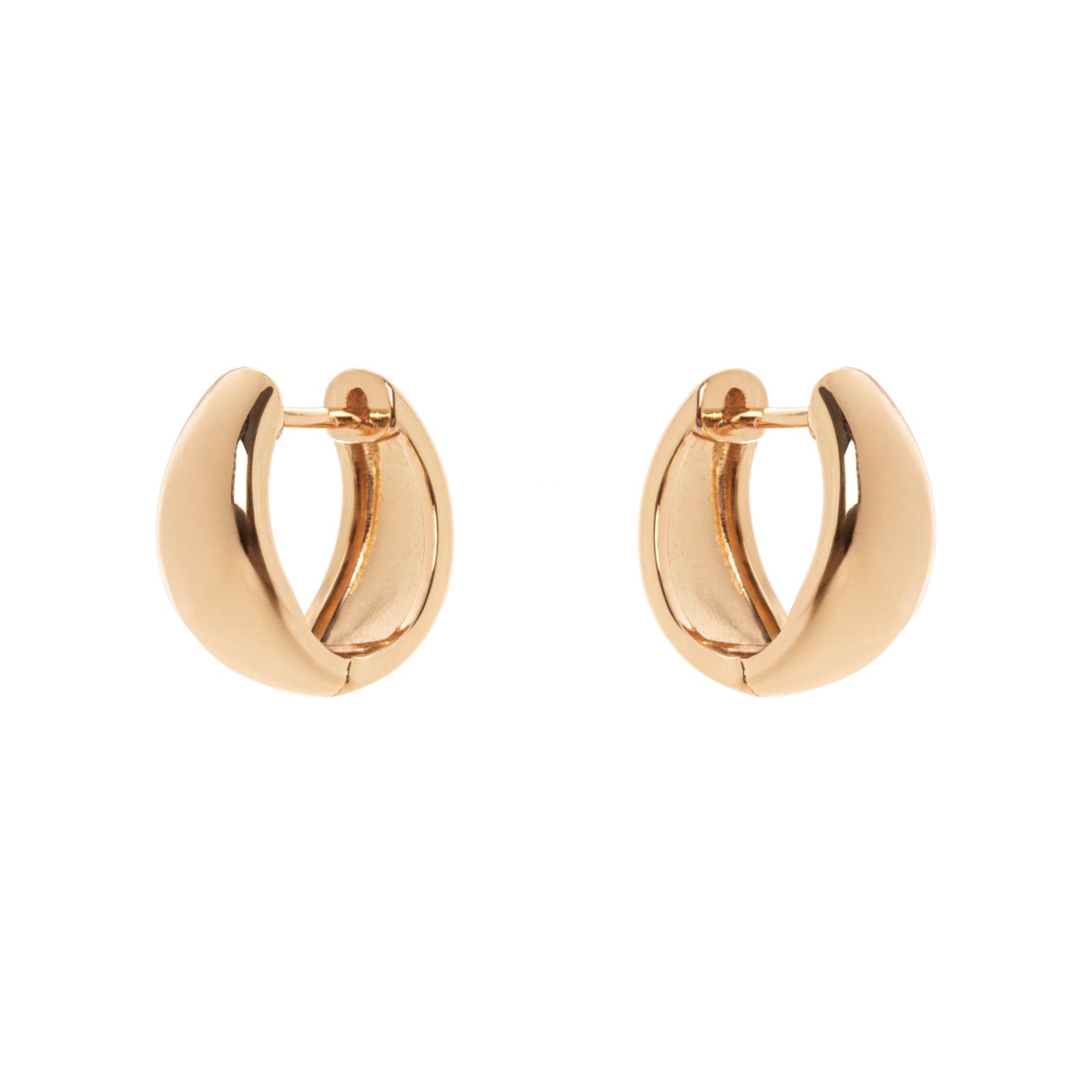 Small Domus rounded hoop earrings - Gold - Sodini Bijoux