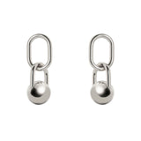 Domus oval ring and boule earrings - Silver - Sodini Bijoux