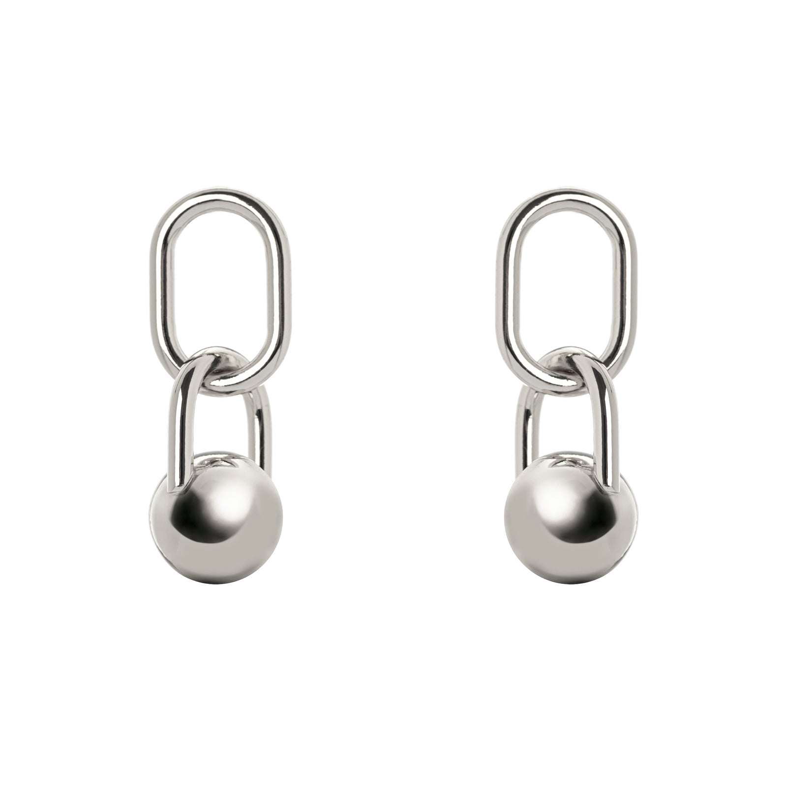 Domus oval ring and boule earrings - Silver - Sodini Bijoux