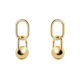 Domus oval ring and boule earrings - Gold - Sodini Bijoux