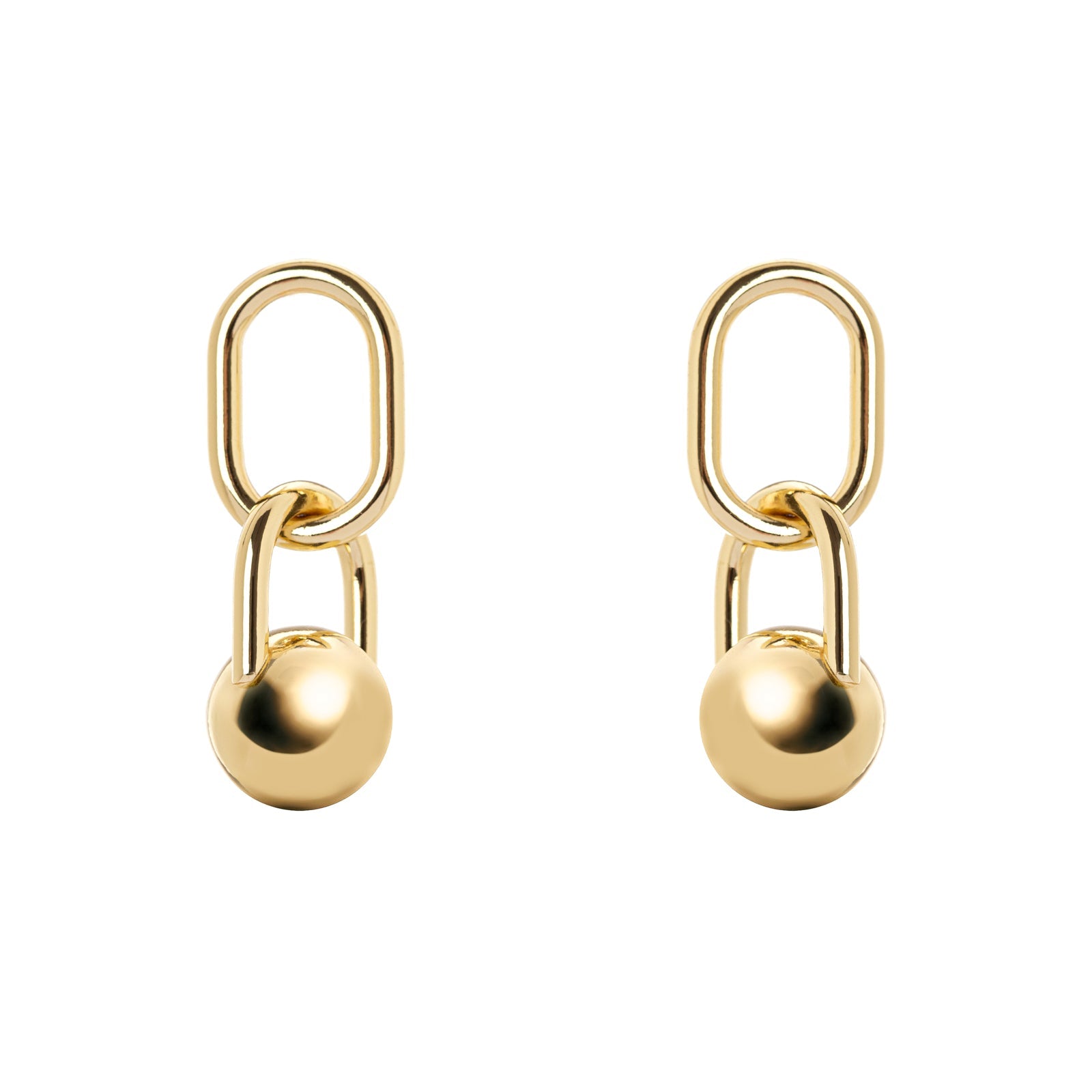 Domus oval ring and boule earrings - Gold - Sodini Bijoux