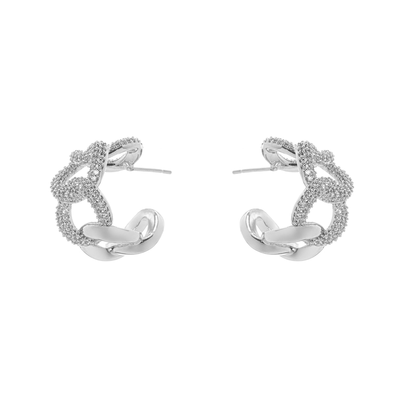 Hoop earrings and intertwined rings Ginevra - Silver - Sodini Bijoux