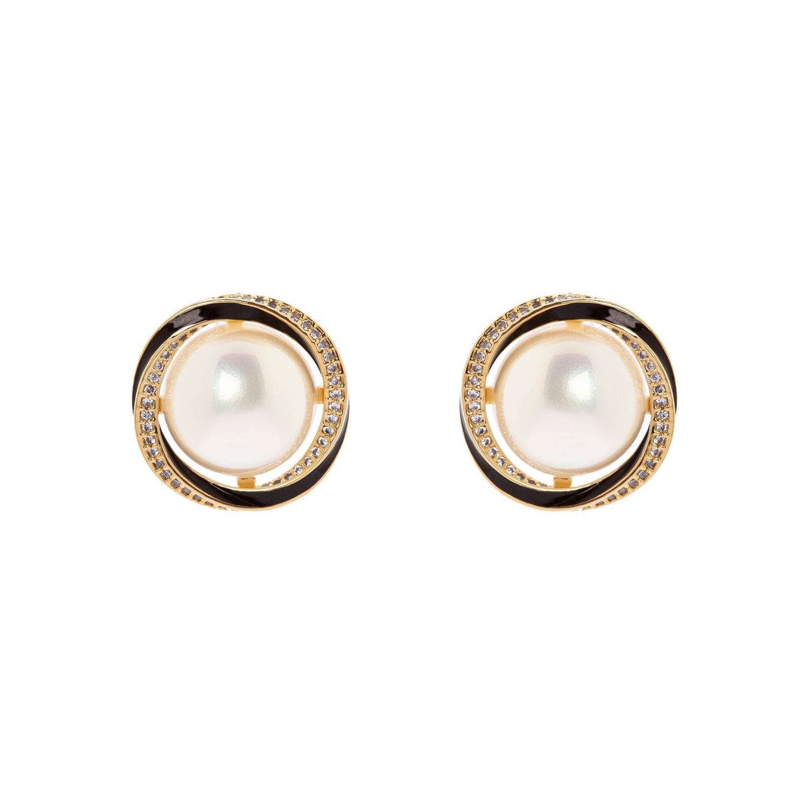 Earrings pearl and vortex Ginevra - Gold - Sodini Bijoux