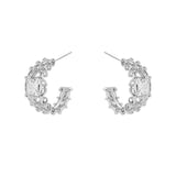 Earrings with three rows and intertwined links Ginevra - Silver - Sodini Bijoux