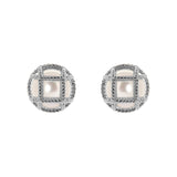 Little dome and mesh earrings Ginevra - Silver - Sodini Bijoux