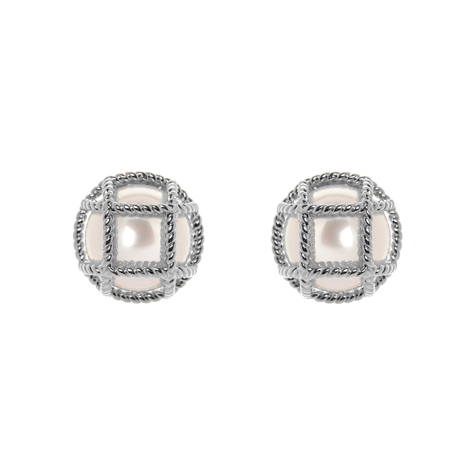 Little dome and mesh earrings Ginevra - Silver - Sodini Bijoux