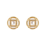 Little dome and mesh earrings Ginevra - Gold - Sodini Bijoux