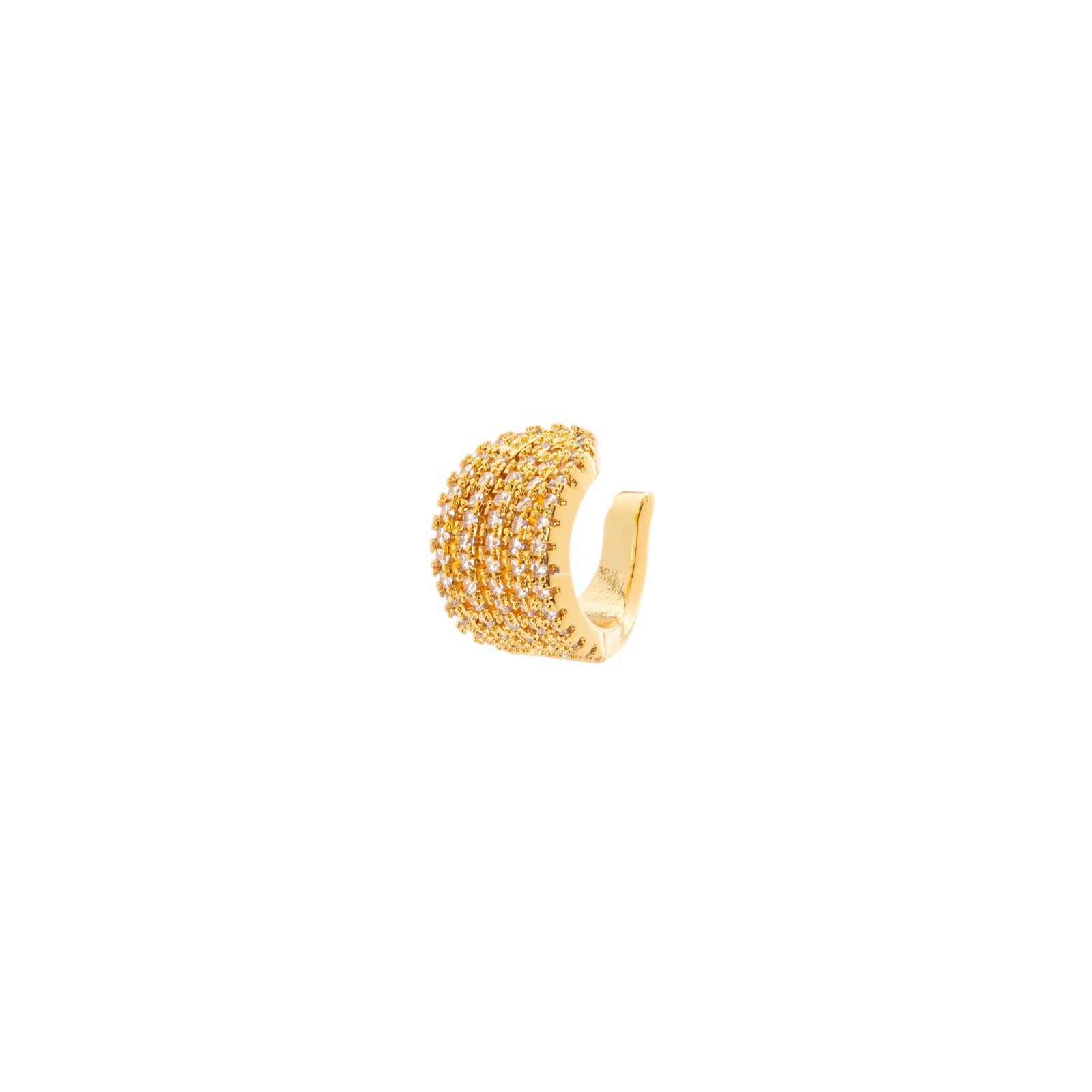 Small hoop earrings with pavè band Rania - Gold - Sodini Bijoux