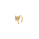 Small threadlike hoop earrings with butterfly Rania - Gold - Sodini Bijoux