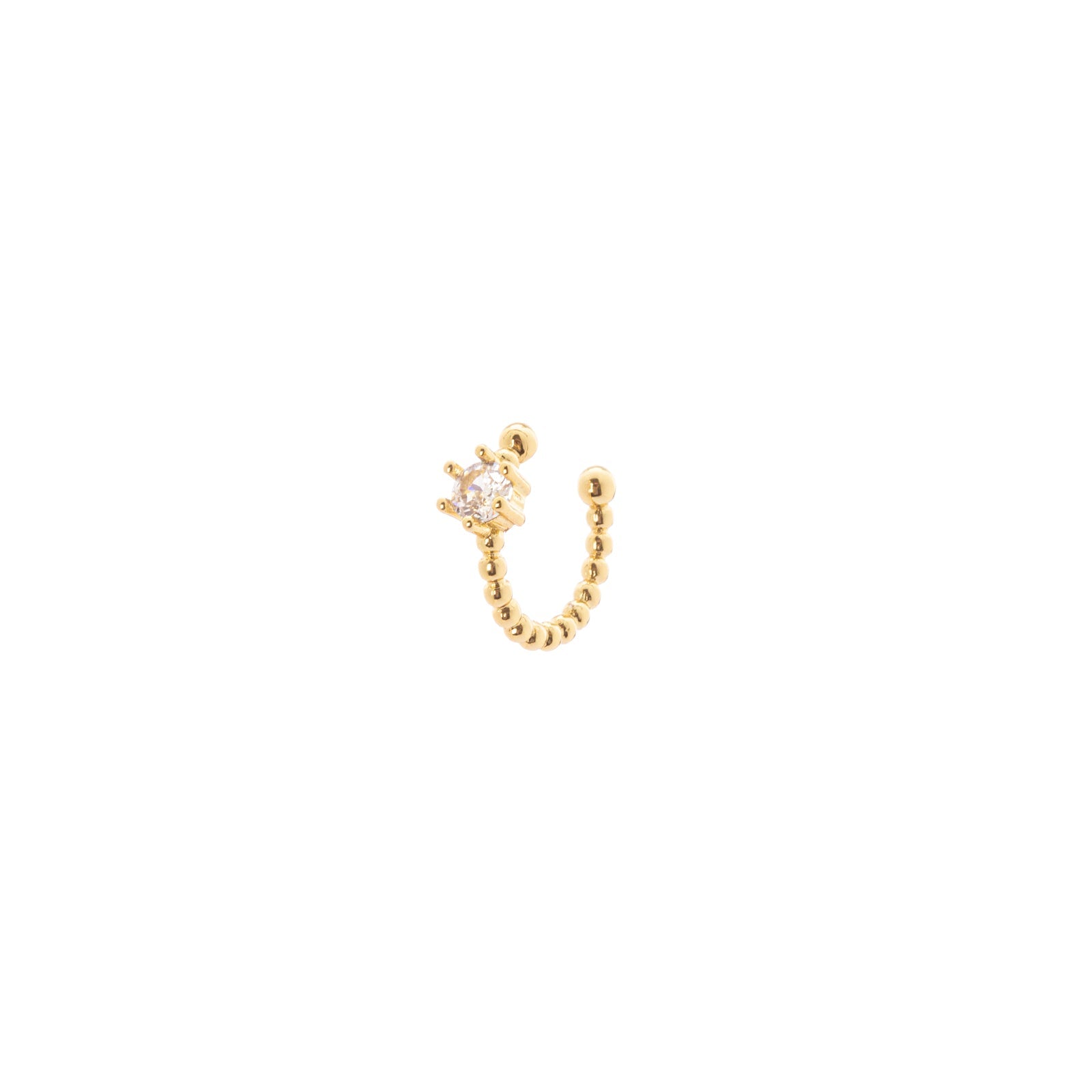 Small hoop earrings with boules Rania - Gold - Sodini Bijoux