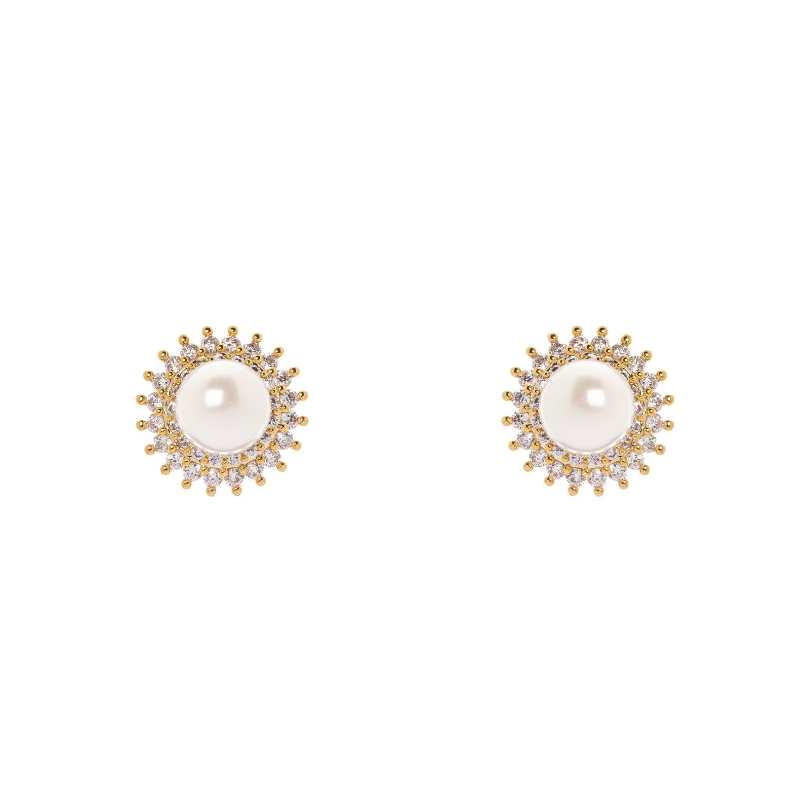 Sun shaped earrings Rania - White - Sodini Bijoux