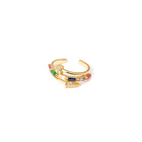 Ring with lean and wrapping band Rania - Multicoloured - Sodini Bijoux