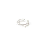 Ring with two cross threadlike bands Rania - Silver - Sodini Bijoux