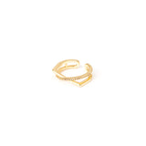 Ring with two cross threadlike bands Rania - Gold - Sodini Bijoux