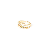 Ring with double thread and little heart Rania - Gold - Sodini Bijoux