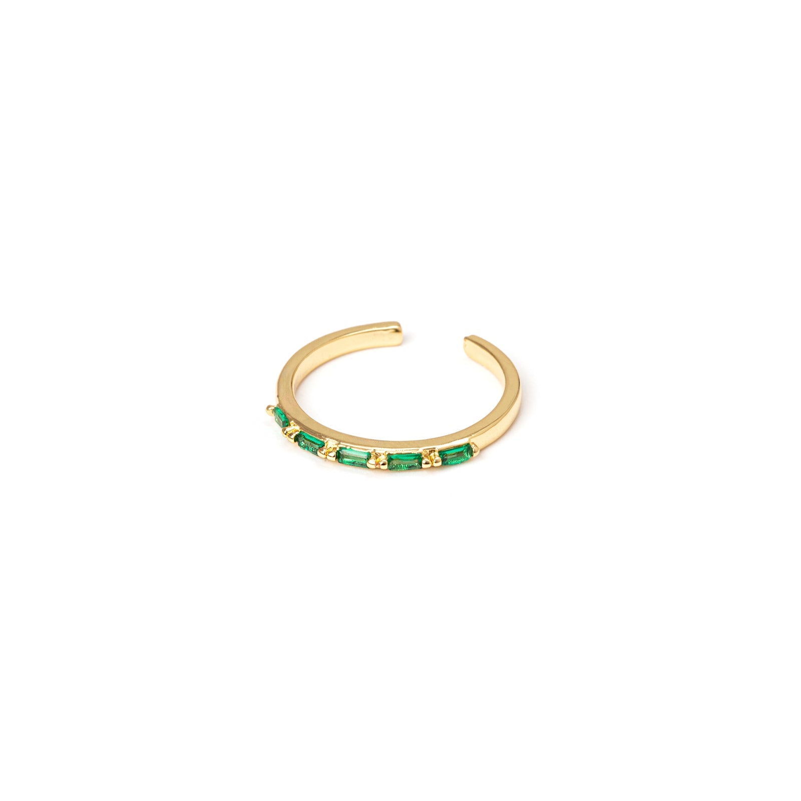 Anello doppio filo e zirconi geometrici Rania - Verde - Sodini Bijoux