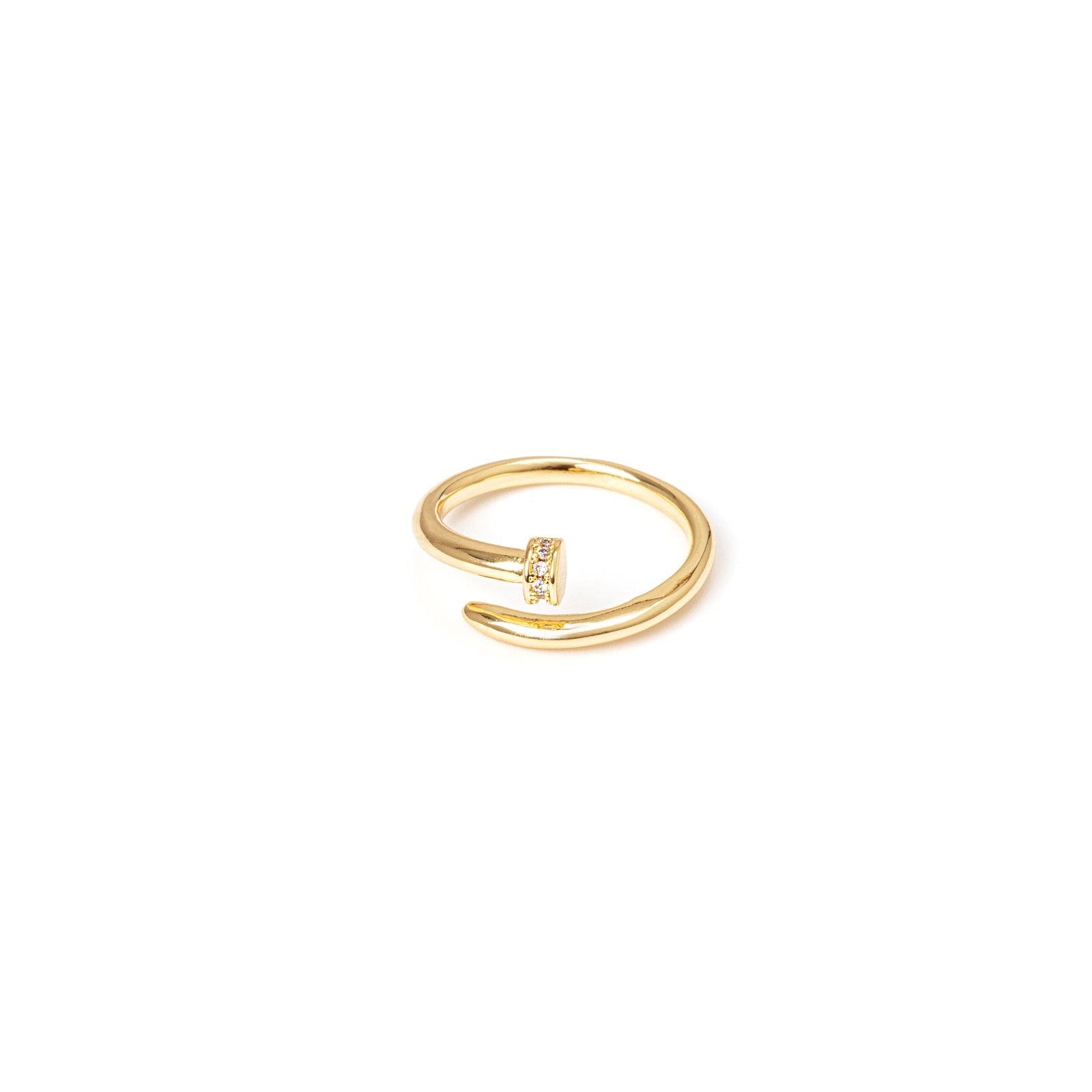 Ring with threadlike band and little block Rania - Gold - Sodini Bijoux